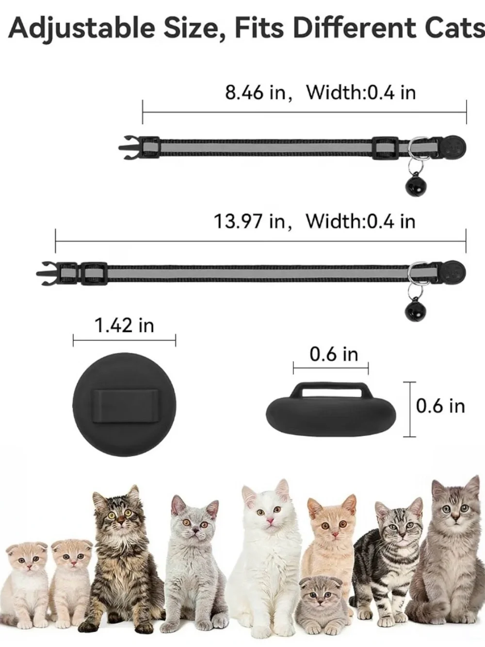 Joytale Reflective AirTag Cat/ Dog Collar (tracker not included) 2 sets